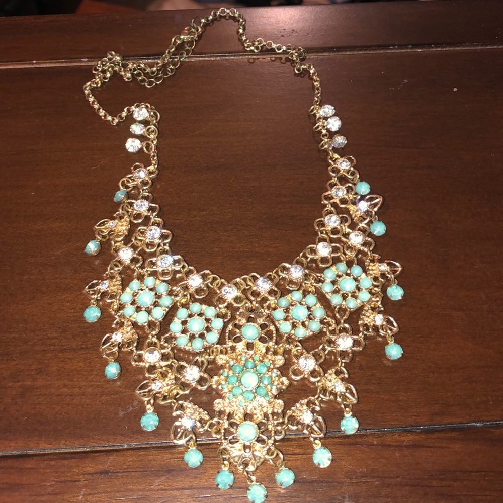 Gold and lime green necklace